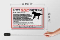 Blechschild Hinweis 30x20cm Bitte nicht füttern Pferde