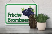 Blechschild Hinweis 30x20cm frische Brombeeren Hofladen