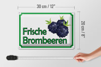 Blechschild Hinweis 30x20cm frische Brombeeren Hofladen