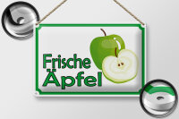 Blechschild Hinweis 30x20cm frische Äpfel Verkauf Hofladen