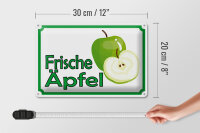 Blechschild Hinweis 30x20cm frische Äpfel Verkauf Hofladen