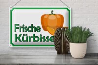 Blechschild Hinweis 30x20cm frische Kürbisse Hofladen