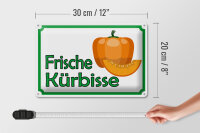 Blechschild Hinweis 30x20cm frische Kürbisse Hofladen