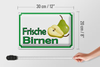 Blechschild Hinweis 30x20cm frische Birnen Hofladen