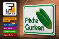 Blechschild Hinweis 30x20cm frische Gurken Verkauf Hofladen
