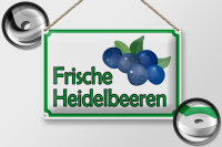 Blechschild Hinweis 30x20cm frische Heidelbeeren Hofladen
