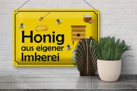 Blechschild Hinweis 30x20cm Honig aus eigener Imkerei