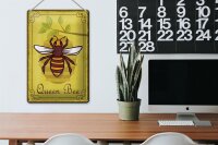 Blechschild Hinweis 20x30cm Queen Bee Biene Honig Imkerei