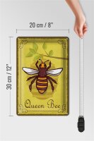 Blechschild Hinweis 20x30cm Queen Bee Biene Honig Imkerei