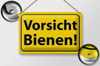 Blechschild Hinweis 30x20cm Vorsicht Bienen Honig Imker
