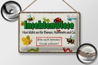 Blechschild Hinweis 30x20cm Insektenwiese Bienen Hummeln