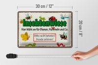 Blechschild Hinweis 30x20cm Insektenwiese Bienen Hummeln