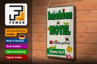 Blechschild Hinweis 20x30cm Insektenhotel Zimmer frei