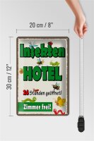 Blechschild Hinweis 20x30cm Insektenhotel Zimmer frei