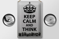 Blechschild Spruch 20x30cm Keep Calm think different