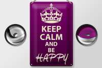 Blechschild Spruch 20x30cm Keep Calm and be happy