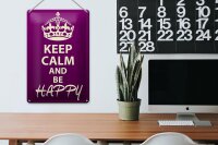 Blechschild Spruch 20x30cm Keep Calm and be happy