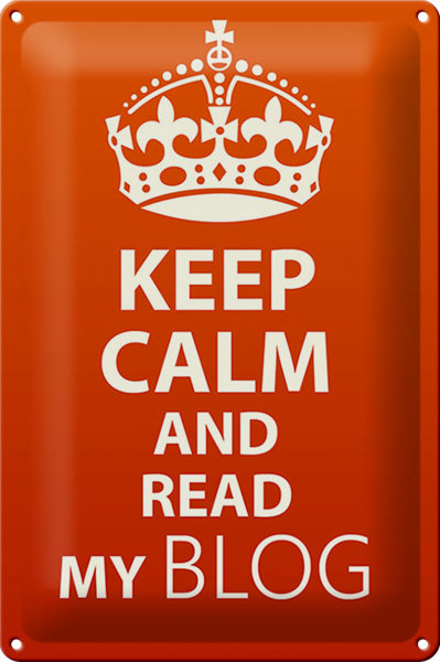Blechschild Spruch 20x30cm Keep Calm and read my block