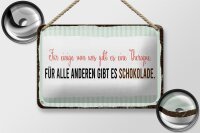 Blechschild Spruch 18x12cm für einige gibt es Therapie für andere Schokolade