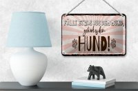 Blechschild Spruch 18x12cm fällt etwas aus dem Mund gehört es dem Hund Schild