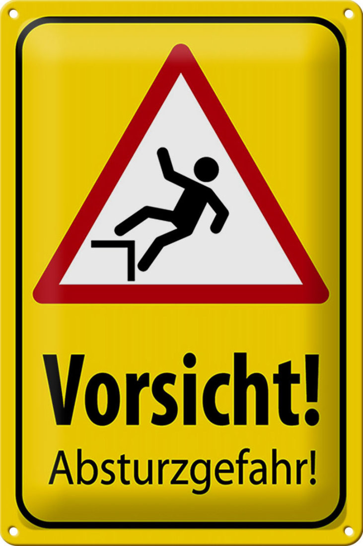 Blechschild Hinweis 20x30cm Vorsicht Absturzgefahr Femer Schilder S blechschild-hinweis-20x30cm-vorsicht-absturzgefahr-femer-schilder-s