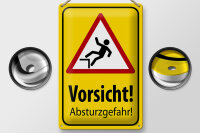 Blechschild Hinweis 20x30cm Vorsicht Absturzgefahr