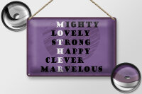 Blechschild Spruch 30x20cm Mother mighty lovely happy Mama