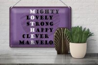 Blechschild Spruch 30x20cm Mother mighty lovely happy Mama