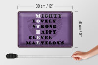 Blechschild Spruch 30x20cm Mother mighty lovely happy Mama