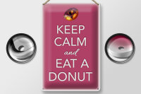 Blechschild Spruch 20x30cm Keep Calm and eat a donut