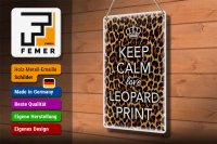 Blechschild Spruch 20x30cm Keep Calm love leopard print