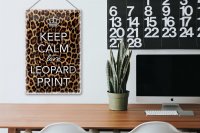 Blechschild Spruch 20x30cm Keep Calm love leopard print