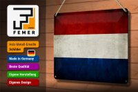 Blechschild Flagge 30x20cm Niederlande Holland Fahne