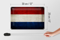 Blechschild Flagge 30x20cm Niederlande Holland Fahne