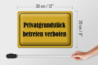 Blechschild Hinweis 30x20cm Privatgrundstück betreten