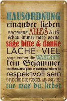 Blechschild Spruch 20x30cm Hausordnung sage bitte danke