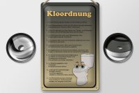 Blechschild Spruch 20x30cm Kloordnung Toilette WC Regeln