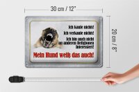Blechschild Achtung 30x20cm kaufe nichts mein Hund weiß das
