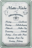 Blechschild Spruch 20x30cm Muttis Küche...