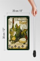 Blechschild Kunst 20x30cm Stillleben Sauvignon Blanc Wein