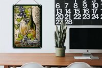 Blechschild Kunst 20x30cm Stillleben Vino Bianco Weißwein