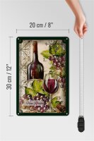 Blechschild Kunst 20x30cm Stillleben Vino Rosso Rotwein