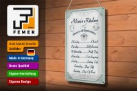 Blechschild Spruch 20x30cm Mom`s Kitchen Hours Operation
