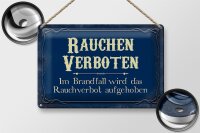 Blechschild Hinweis 30x20cm Rauchen verboten Im Brandfall