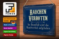 Blechschild Hinweis 30x20cm Rauchen verboten Im Brandfall