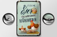 Blechschild Hinweis 12x18cm Frische Eier von...
