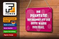 Blechschild Spruch 18x12cm Beste Waffe der Frau