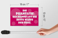 Blechschild Spruch 18x12cm Beste Waffe der Frau