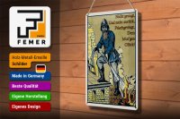 Blechschild Retro 20x30cm Feuerwehrmann nicht gezagt und