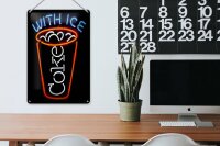 Blechschild Getränke 20x30cm Coke with ice Reklame